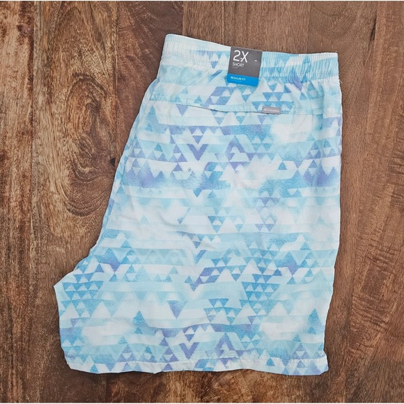 Columbia Court Shorts Women's 2X White Blue 6" Sandy River II Water Outdoors - Picture 2 of 8